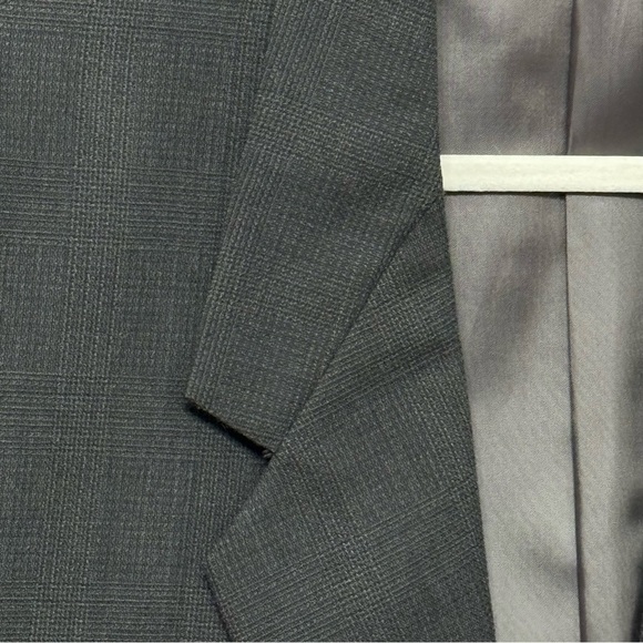 Hardy Amies Blazer Mens 42R Herringbone Wool Gray Two Button Sport Coat Classic - Picture 2 of 12